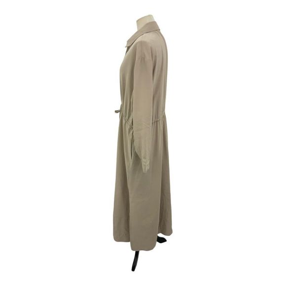 Nordstrom Long Sleeve Drawstring Waist Shirtdress Tan Size Large - Picture 3 of 14